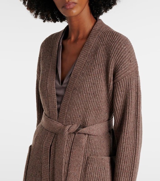 Emblema ribbed-knit wool-blend cardigan