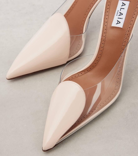 90 PVC and leather mules