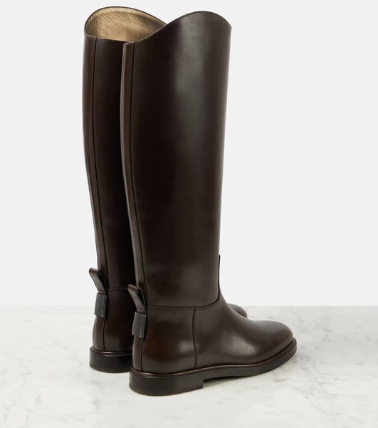 Leather knee-high boots