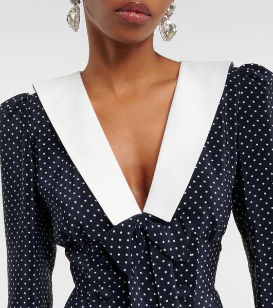 Bow-detail silk midi dress