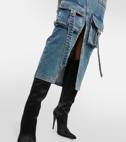 Denim midi skirt