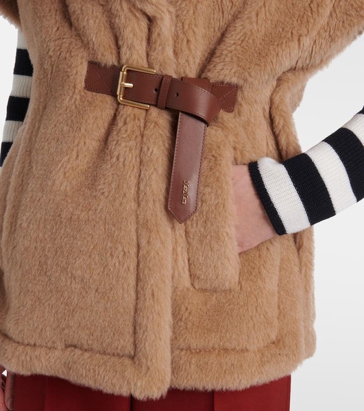 Belted wool, cashmere, and silk cape