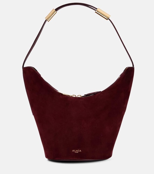 Shape Small suede and leather bucket bag