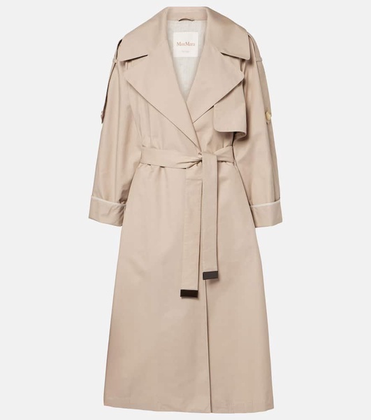Oversized twill trench coat