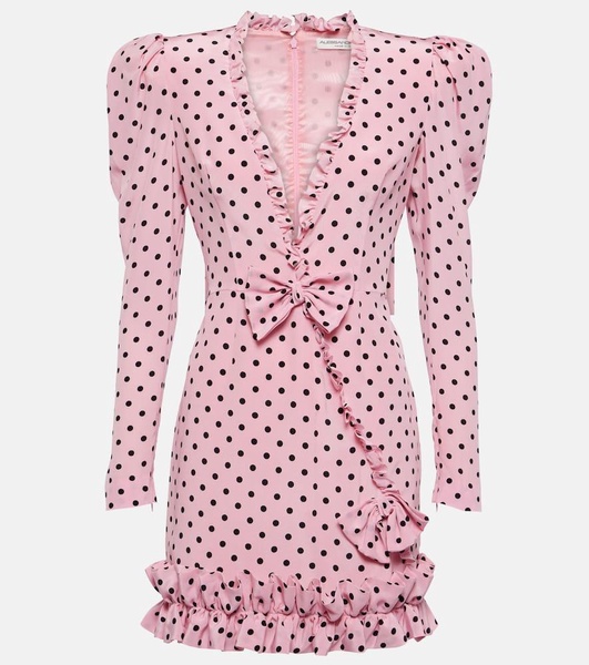 Polka-dot silk minidress