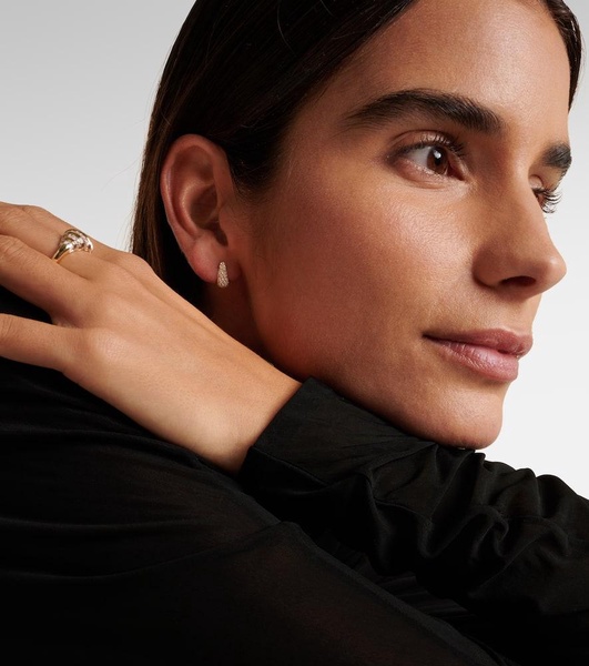 Claw 18kt gold earrings with diamonds
