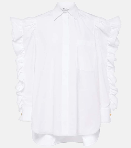 Pleiadi ruffled cotton poplin shirt
