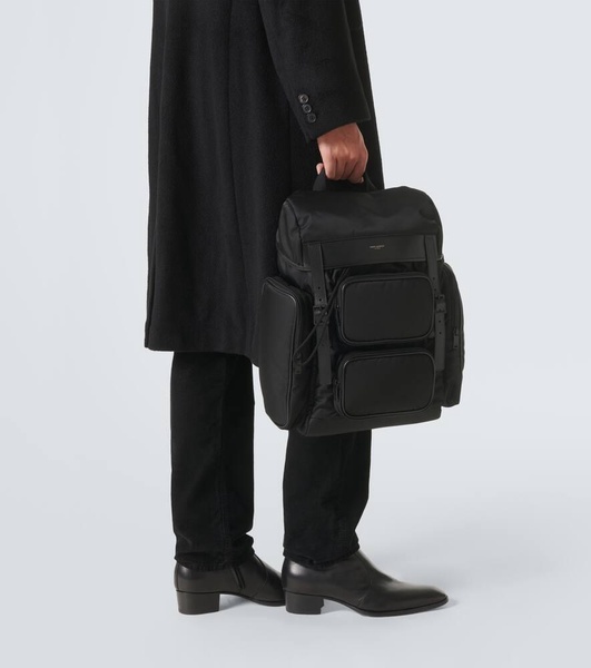 City leather-trimmed backpack