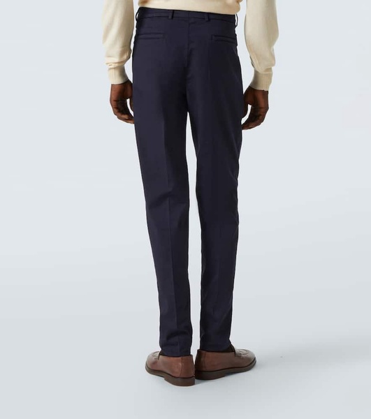 Cotton-blend gabardine slim pants