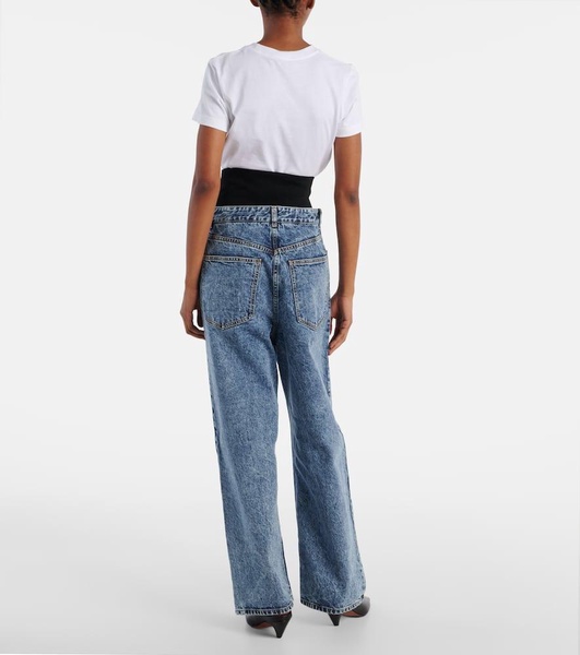 Knit Band straight jeans