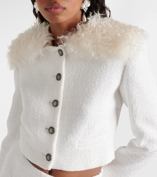 Cropped checked tweed jacket