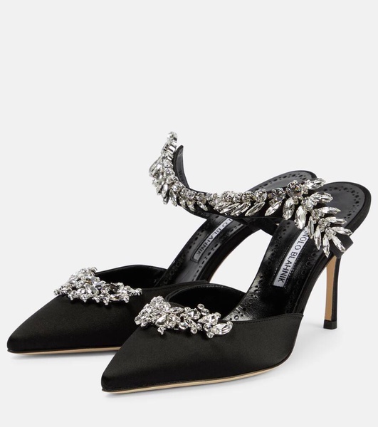 Lurum 90 embellished satin mules