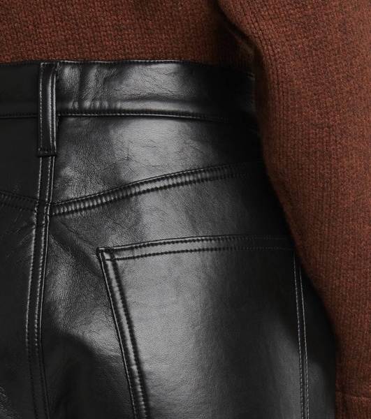 90s Pinch Waist leather-blend pants