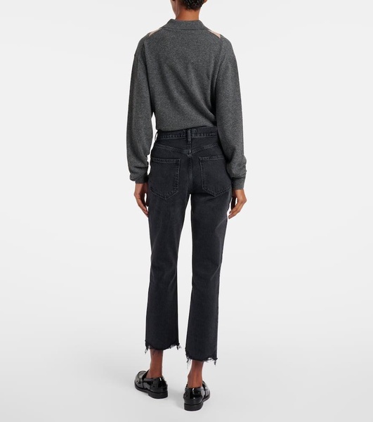 Riley high-rise cropped straight jeans