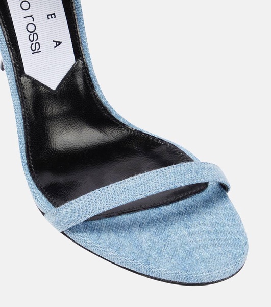 x Sergio Rossi Marquise denim sandals