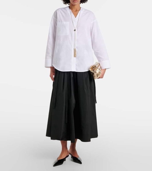 Gea pleated taffeta maxi skirt