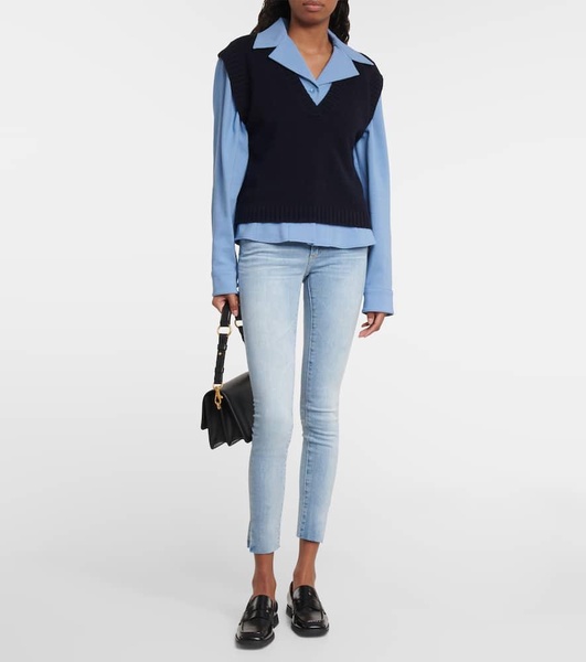 Split cuff skinny jeans