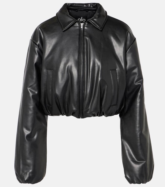Premier faux leather bomber jacket