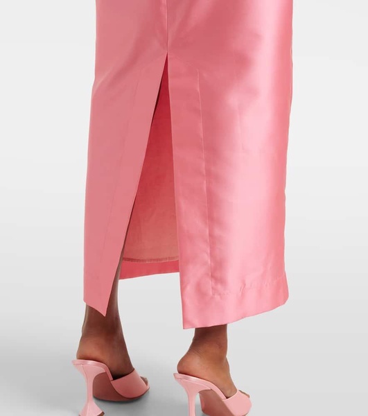 Ruffled off-shoulder gown