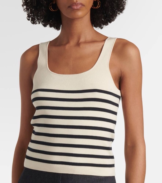 Stevie striped silk and cotton tank top