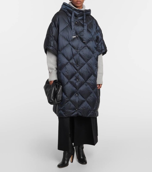 Treca quilted canvas down cape
