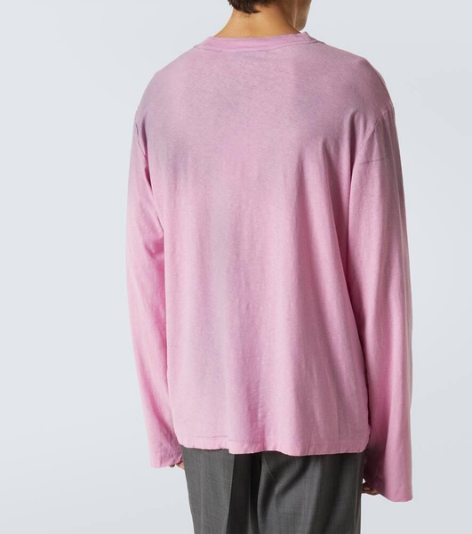 Logo distressed cotton and hemp T-shirt