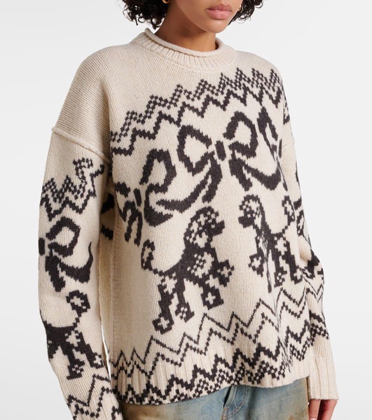 Wool-blend jacquard sweater