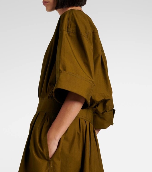 Cotton canvas shirt dress