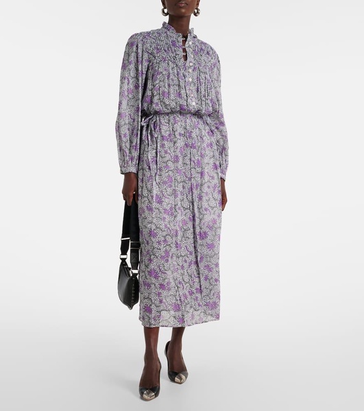 Dalida printed cotton voile midi dress
