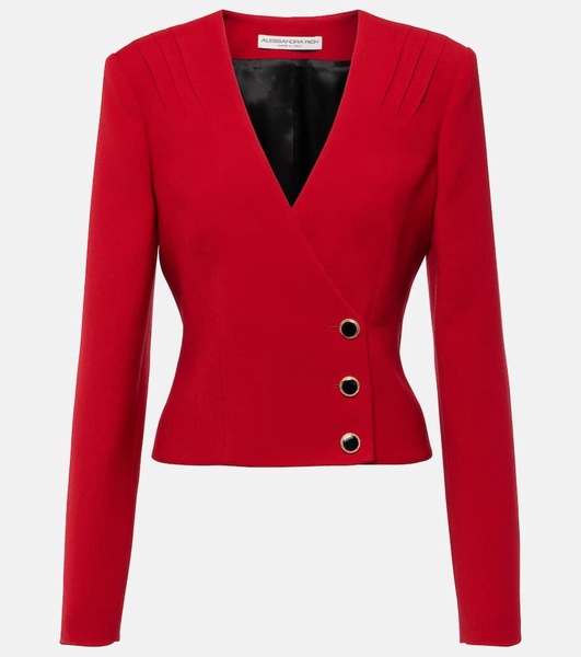 Pleated wool blazer