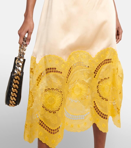 Embroidered cutout gown