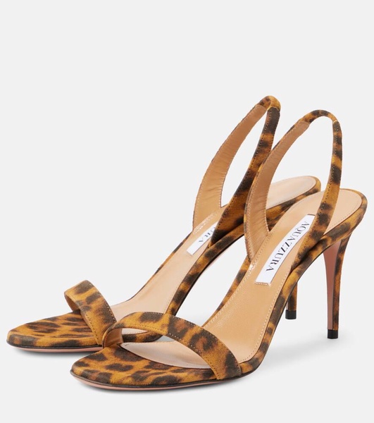 So Nude 85 leopard-print suede sandals