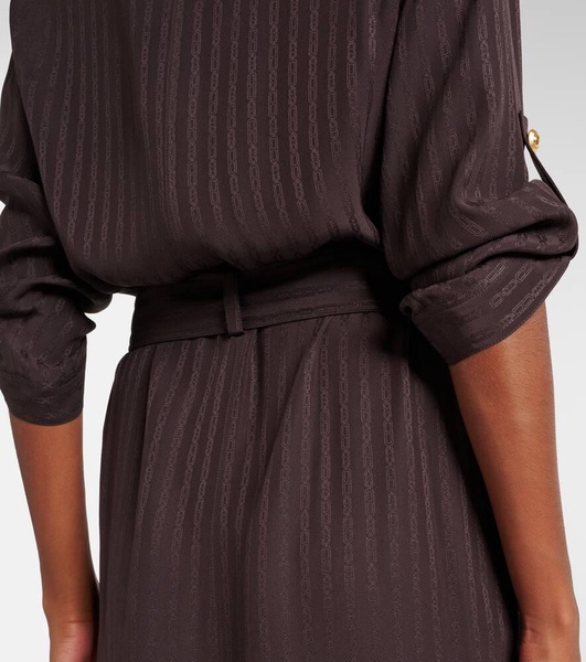 Striped belted shirt dress