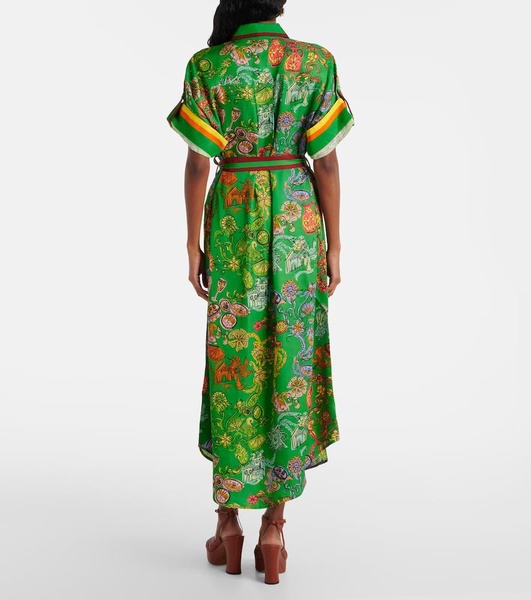 Fiesta printed belted shirt dress