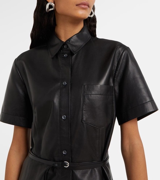Kiera leather shirt dress