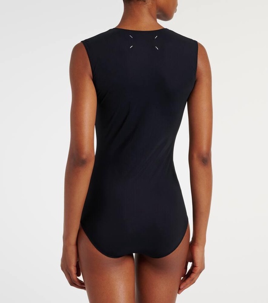 Sleeveless stretch-jersey bodysuit