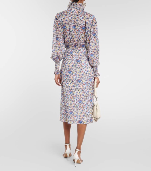 Galoa floral cotton midi dress