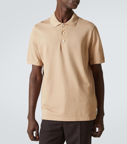 Cotton and silk polo shirt