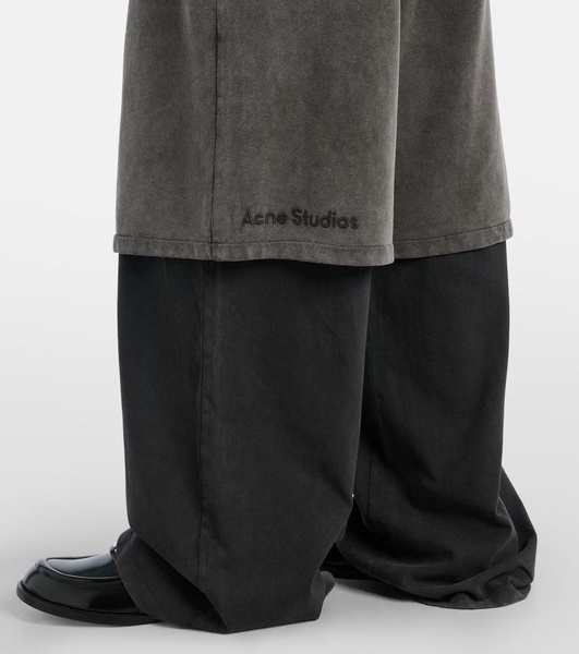 Layered cotton fleece sweatpants