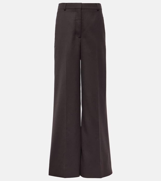 High-rise wool wide-leg pants