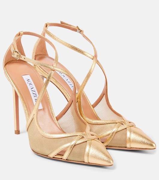 Shear 105 metallic leather and mesh pumps