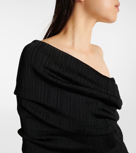 Draped off-shoulder maxi dress