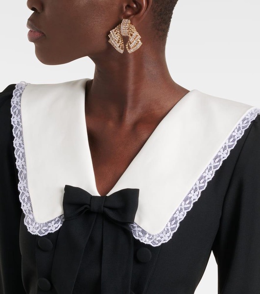 Bow crystal-embellished earrings