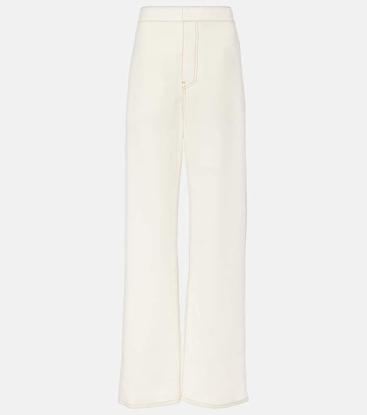 High-rise wool-blend wide-leg pants