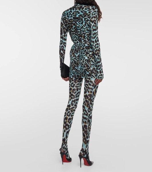 Cadie leopard-print tights