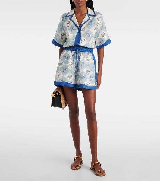 Pia printed high-rise shorts
