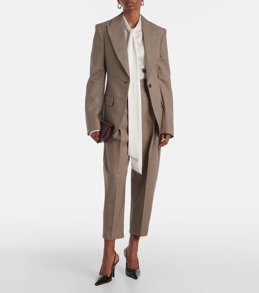 Checked virgin wool blazer