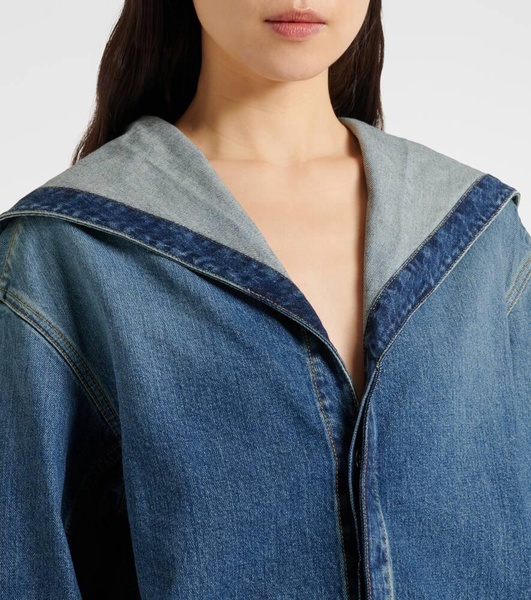 Hooded denim shirt