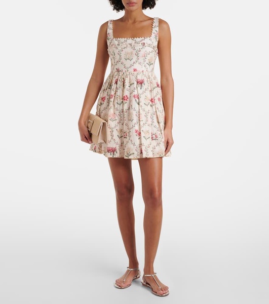 Barbara floral linen minidress