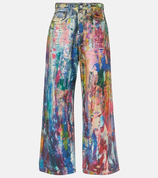 1981F printed low-rise wide-leg jeans